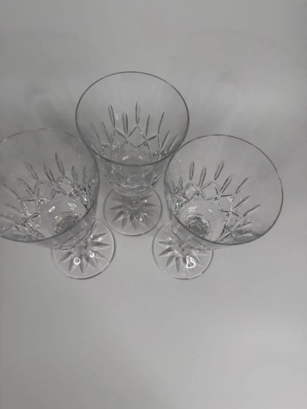 Galway Baldmore Irish Lead Crystal Water or Wine Goblets, approx. 7.75
